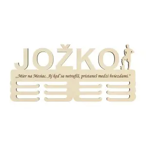 Wooden medal holder with a name and laser-engraved text 45cm