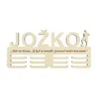 Drevený držiak na medaile s menom a laserovaným textom 45cm