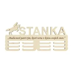 Wooden medal holder with name and laser engraved text 45cm parkour riding