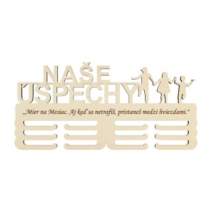 Wooden medal holder "Our achievements" 45cm family