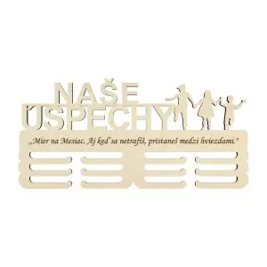 Wooden medal holder "Our achievements" 45cm family