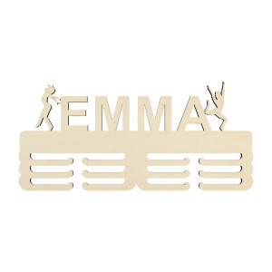 Vešiak na medaily s menom BMX bajker 55cm | LYMFY.sk | Drevený vešiak na medaily