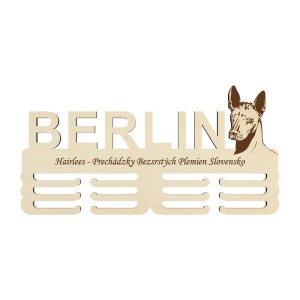 Wooden medal holder with laser engraving 45cm breed Peruvian Hairless