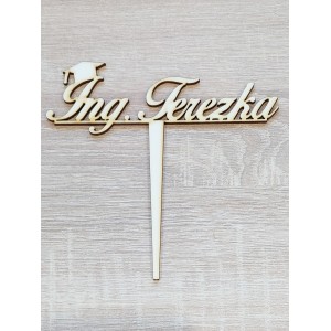 Drevený zapich Ing. s menom šírka 15cm 2