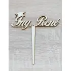 Drevený zapich Ing. s menom šírka 15cm