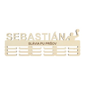 Wooden medal holder for water polo with laser engraving 55cm