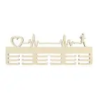 Drevený vešiak na medaily pulz tep srdca 55cm