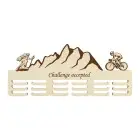 Wooden medal holder complicated design with laser engraving 55cm cycling and hiking