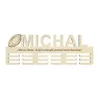 Holzmedaillenhalter mit Namen und gelasertem Text 55cm American Football