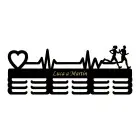 Drevený vešiak na medaily maľovaný 55cm s gravírovaním - čierny