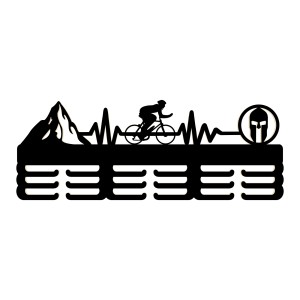 Vešiak na medaily s menom cyklistika 55cm | LYMFY.sk | Drevený vešiak na medaily