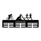 Drevený vešiak na medaily hory maľovaný 55cm s gravírovaním