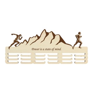 Wooden medal holder intricate design with laser engraving 55cm athletics