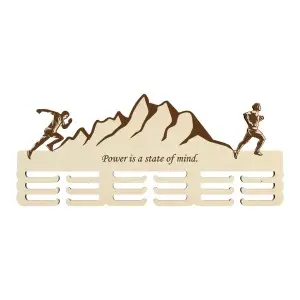 Wooden medal holder intricate design with laser engraving 55cm athletics