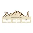 Drevený držiak na medaile komplikovaný návrh s laserovaním 55cm atletika