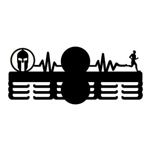 Holzmedaillenständer 55cm mit 2 TRIFECTEN untereinander bemalt