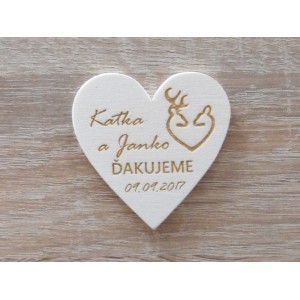 Hochzeitsmagnete mit Hirsch und Reh 5,5x5,5cm