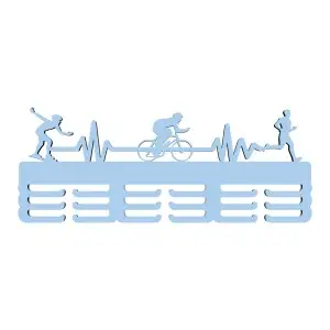 Wooden medal hanger painted 55cm in-line, cycling, and running