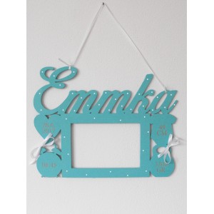 Original photo frame with name color turquoise