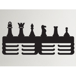 Wooden holder painted CHESS 45cm 2