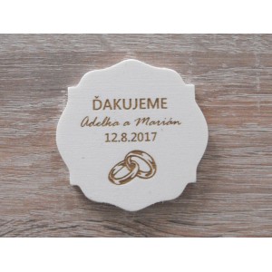 Hochzeitsmagneten mit Eheringen 5,5x5,5cm