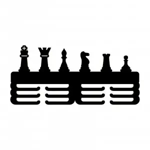 Wooden holder painted CHESS 45cm