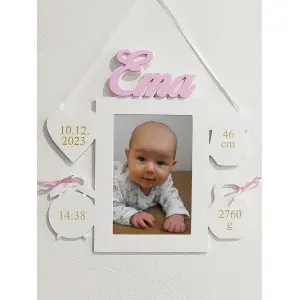 Holzbilderrahmen als Geschenk für ein Baby