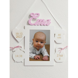 Wooden photo frame gift for baby