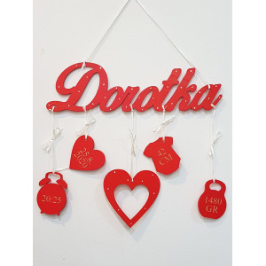 5 hanging wooden name hearts 2