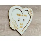 Svadobná tácka na svadobné obrúčky s menami list