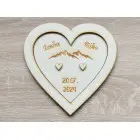 Hochzeitsteller für Eheringe mit den Namen der Berge