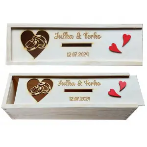 copy of Custom-made wooden wedding box with names
