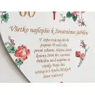 Drevené srdiečko 30cm Jubileum + venovanie NA MIERU