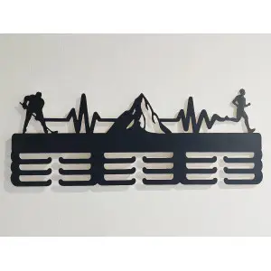 Wooden medal hanger painted 55cm HOCKEY MOUNTAINS SKIING 2