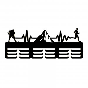 Holzmedaillenhaken gemalt 55cm EISHOCKEY BERG LAUFEN