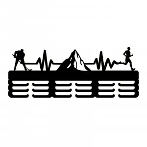 Wooden medal hanger painted 55cm HOCKEY MOUNTAINS SKIING