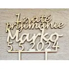 Wooden stake 1st Holy Communion with NAME and DATE 15cm