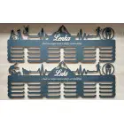 80cm drevený vešiak na medaile + maľovanie + meno + šport