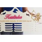 80 cm Holzmedaillenhänger mit Lasergravur und dem Namen Bogenschießen