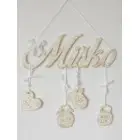 Drevená tabuľka s údajmi farba patina biela