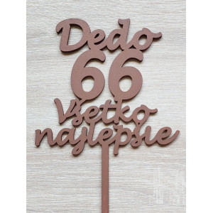 Maßgefertigter hölzerner Pflock mit Name, Alter und Text Breite 14cm