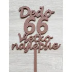 Maßgefertigter hölzerner Pflock mit Name, Alter und Text Breite 14cm