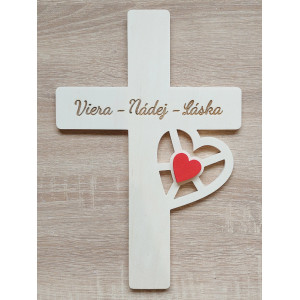Kríž na stenu Viera - Nádej - Láska 30cm