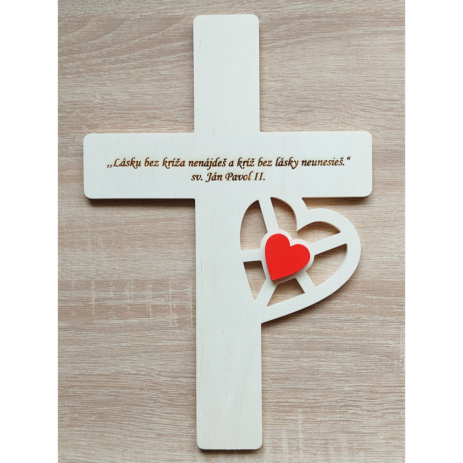 Cross on the wall with a heart 30 cm + quote | LYMFY.sk | Earrings