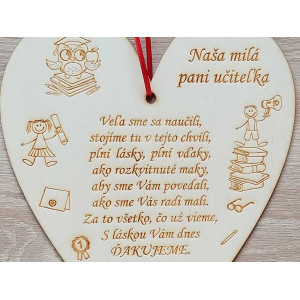 Darček pre pani učiteľku poďakovanie od žiakov 25cm 2