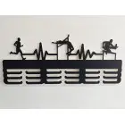 Wooden medal hanger painted 55cm - running, high jump, and obstacle race
