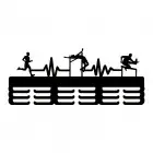 Wooden medal hanger painted 55cm - running, high jump, and obstacle race