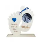 Baby stand with name on photo 23x23cm