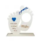 Baby stand with name on photo 23x23cm