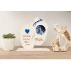 Baby stand with name on photo 23x23cm